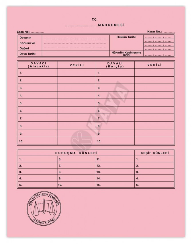 İthal Dava Dosyası - Pembe (1. Kalite) 50'LİK PAKET İthal Dava Dosyası - Pembe (1. Kalite) 50'LİK PAKET